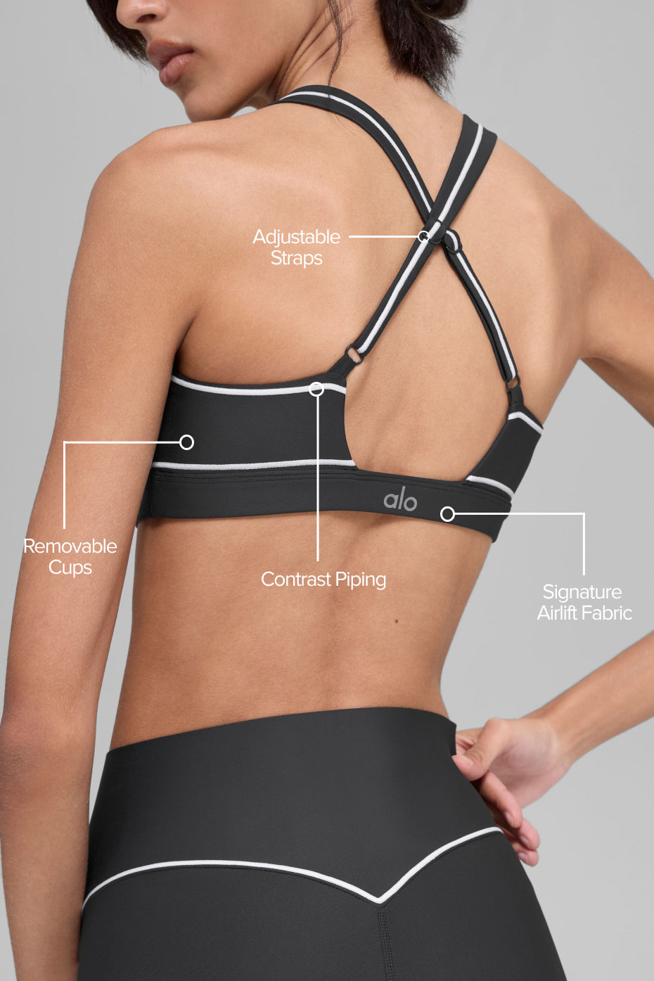 Airlift Haven Bra - Anthracite/White — photo 2