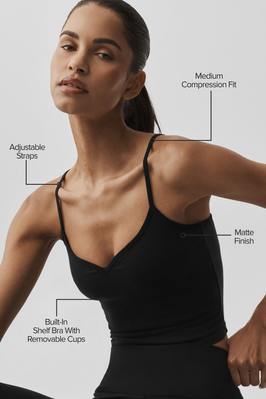 Airbrush Refined Bra Tank - Black — photo 2