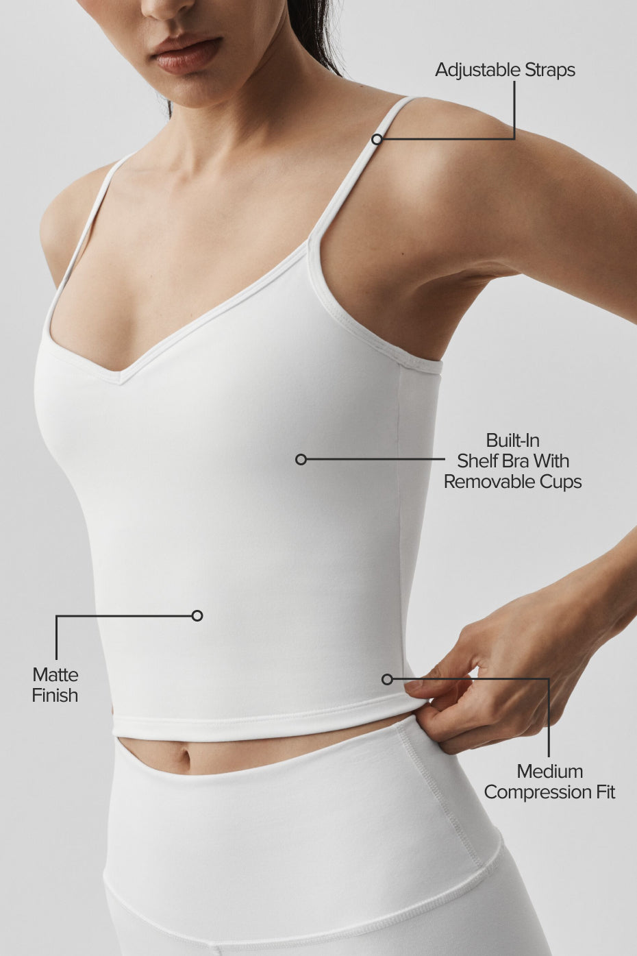 Airbrush Refined Bra Tank - White — photo 2