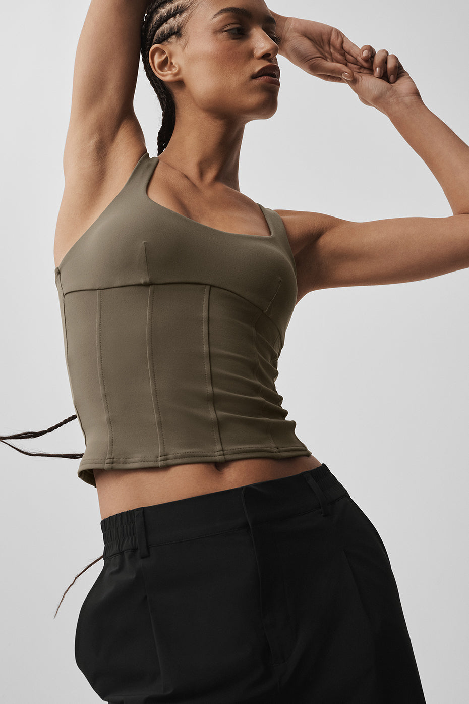 Airbrush Sparks Fly Corset Tank - Olive Tree — photo 4