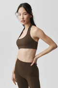 ALO Softsculpt Feel The Heat Halter Bra - Espresso — photo 1