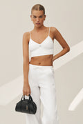 Linen Blend Riviera Bra - White — photo 1
