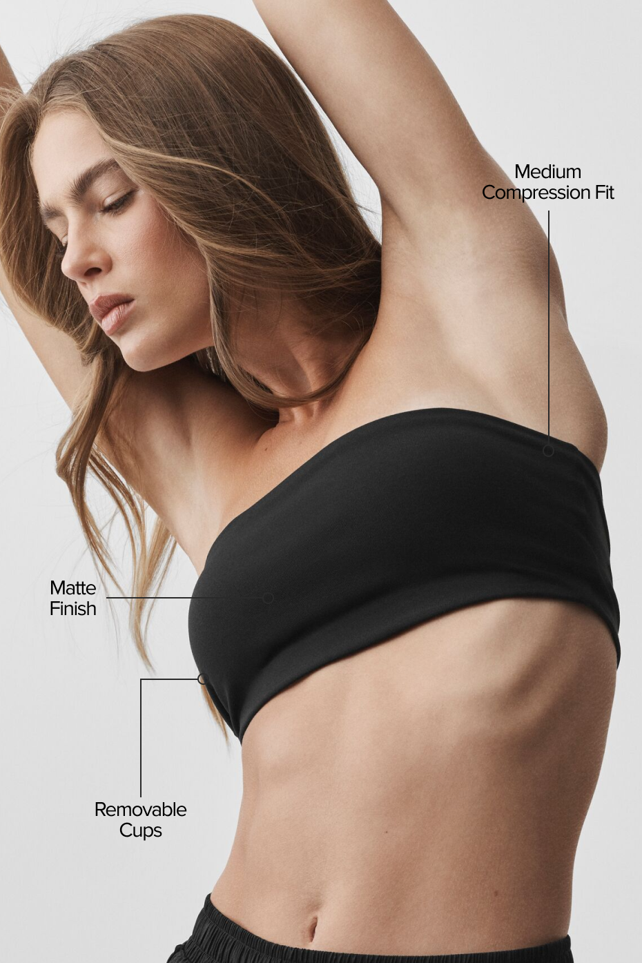 Airbrush Bandeau Bra - Black — photo 2