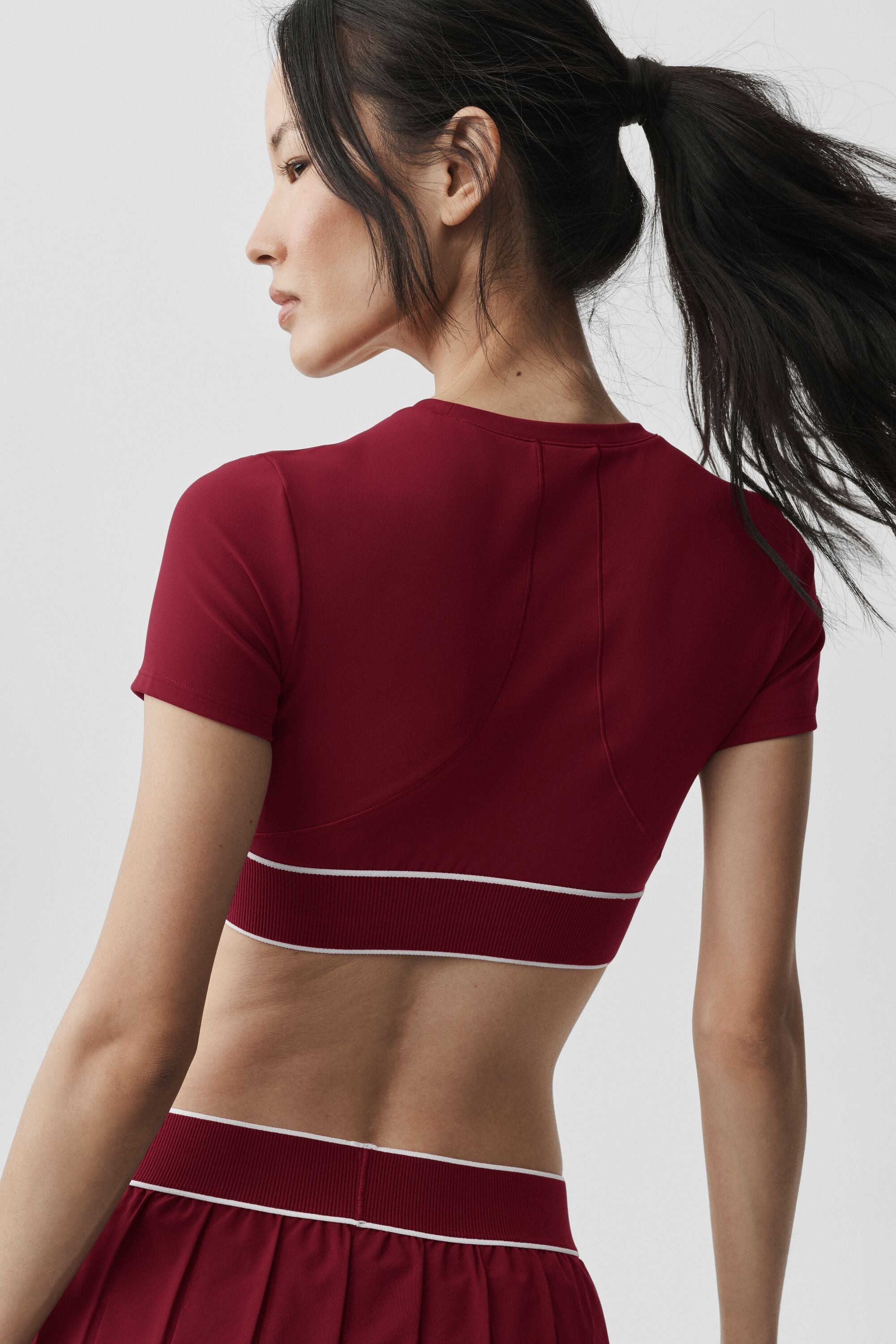 ALO Softsculpt Amp It Up Short Sleeve Bra - Summer Romance Red — photo 2