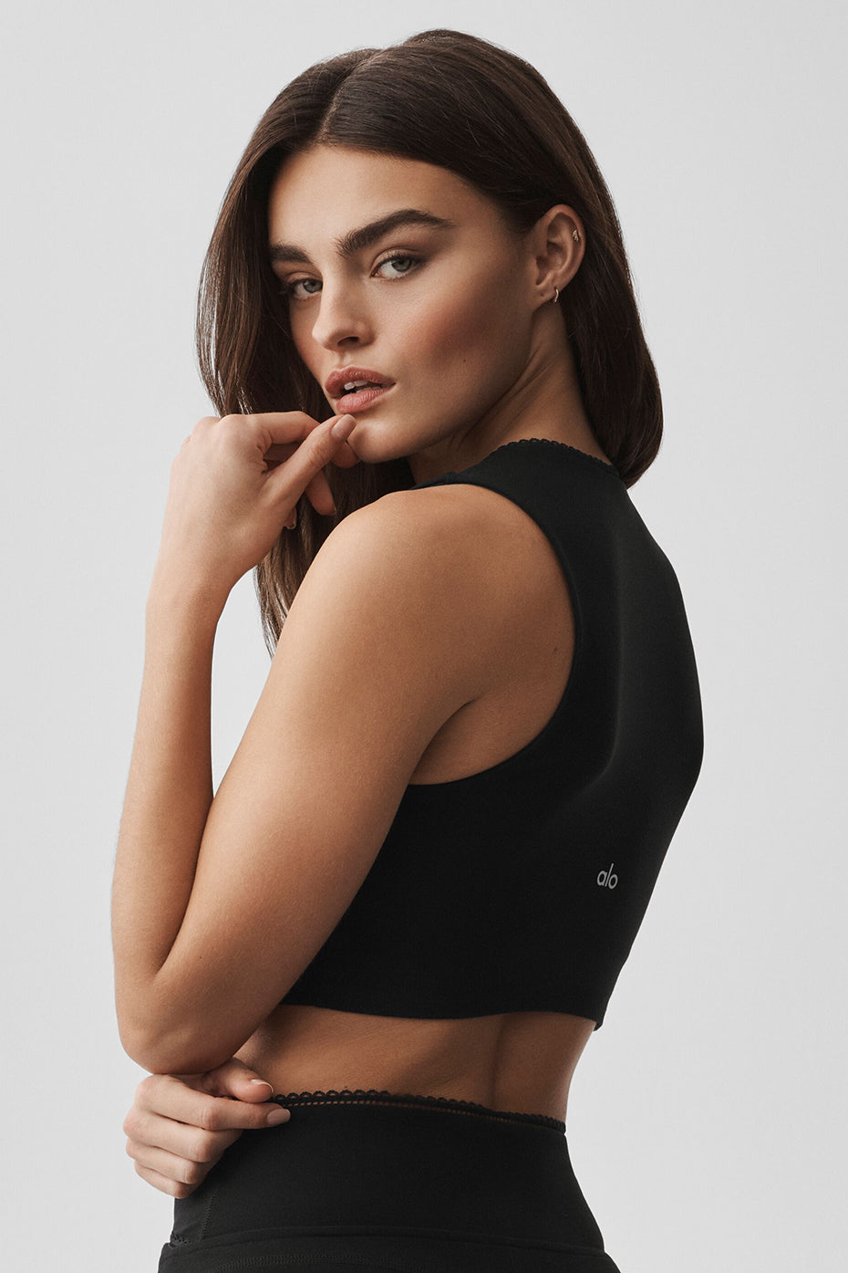 Alosoft Affection V-Neck Bra Tank - Black — photo 4