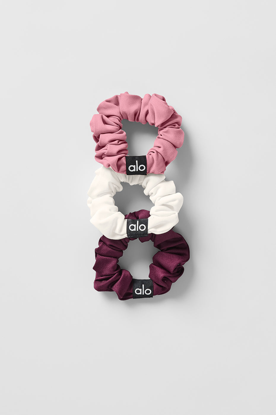 Fresh Mini Scrunchie 3-Pack - Burgundy/Pink Wild Rose/Ivory — photo 1