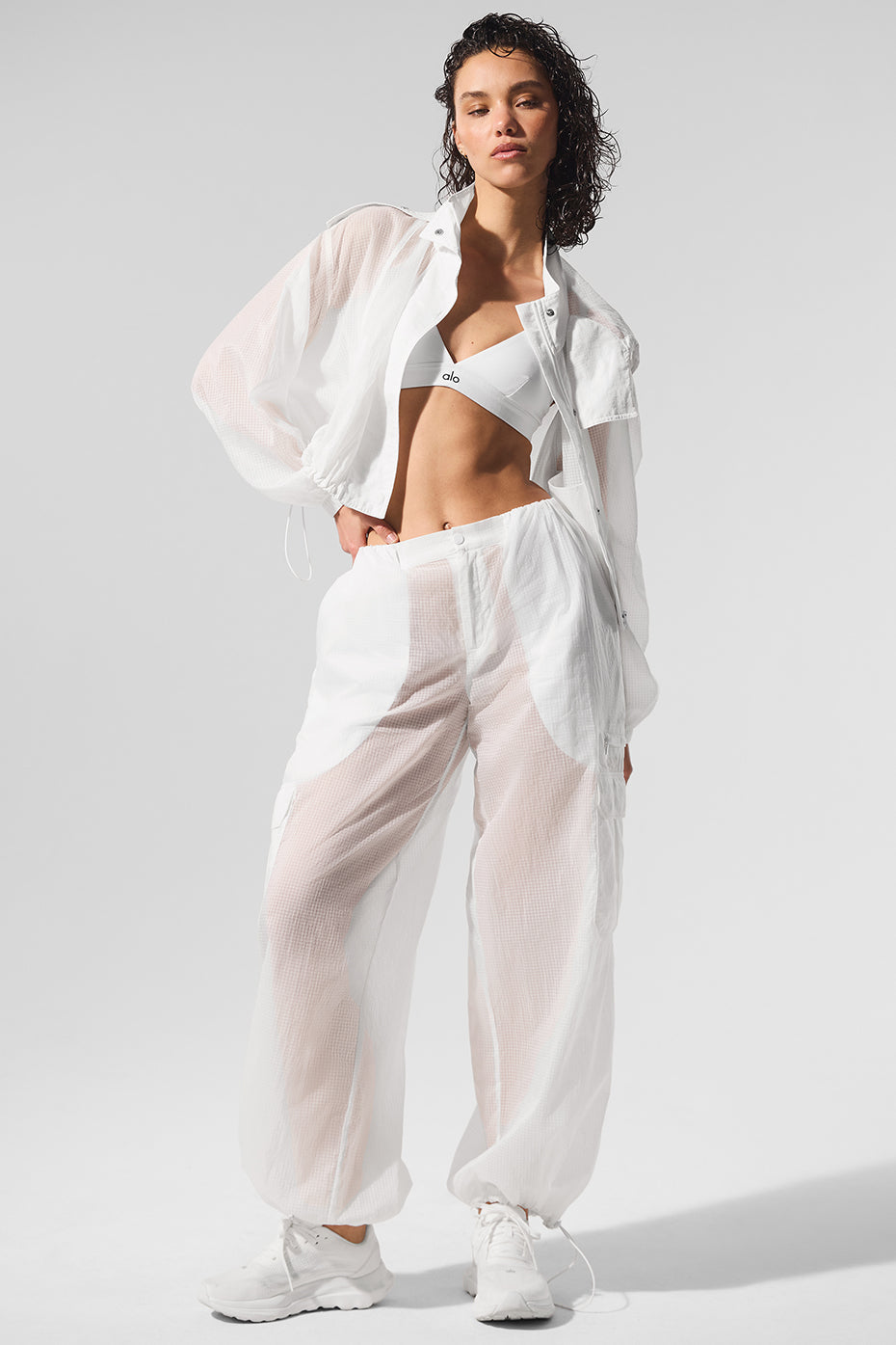 Cropped Game Time Full Zip Jacket - White — photo 6