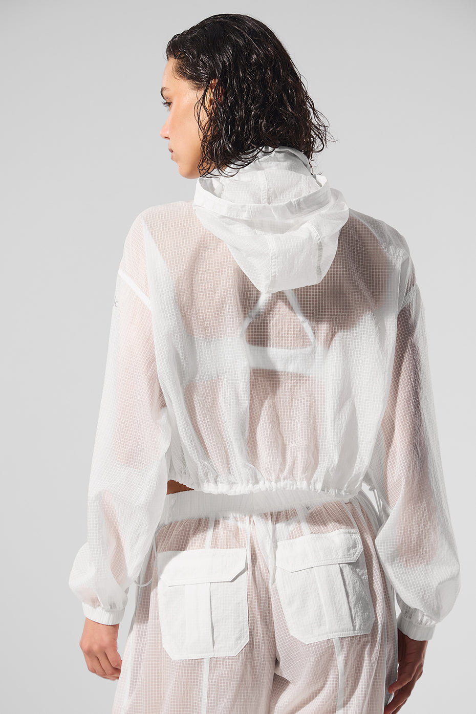 Cropped Game Time Full Zip Jacket - White — photo 3