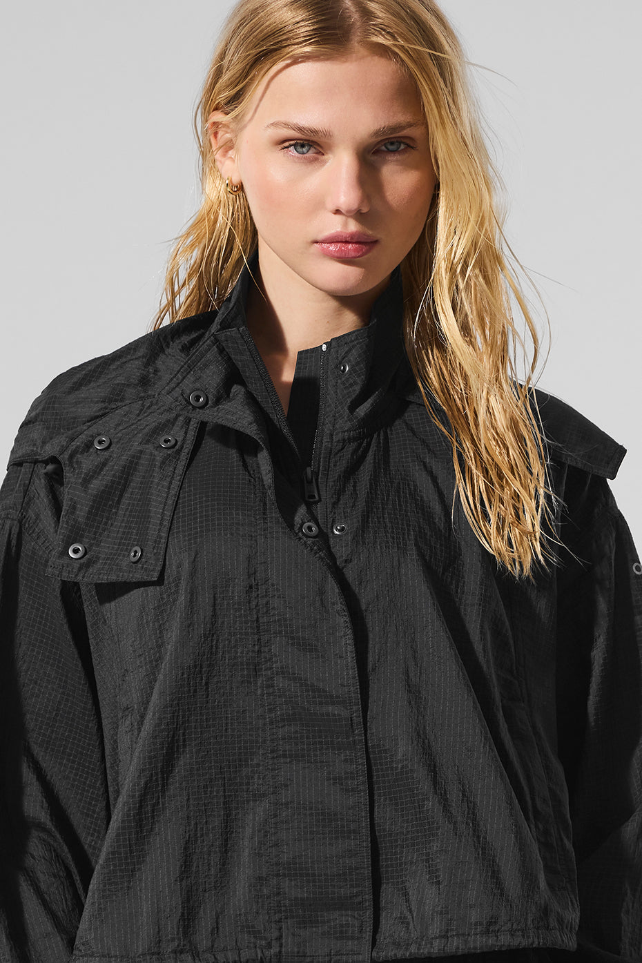 Cropped Game Time Full Zip Jacket - Black — photo 4