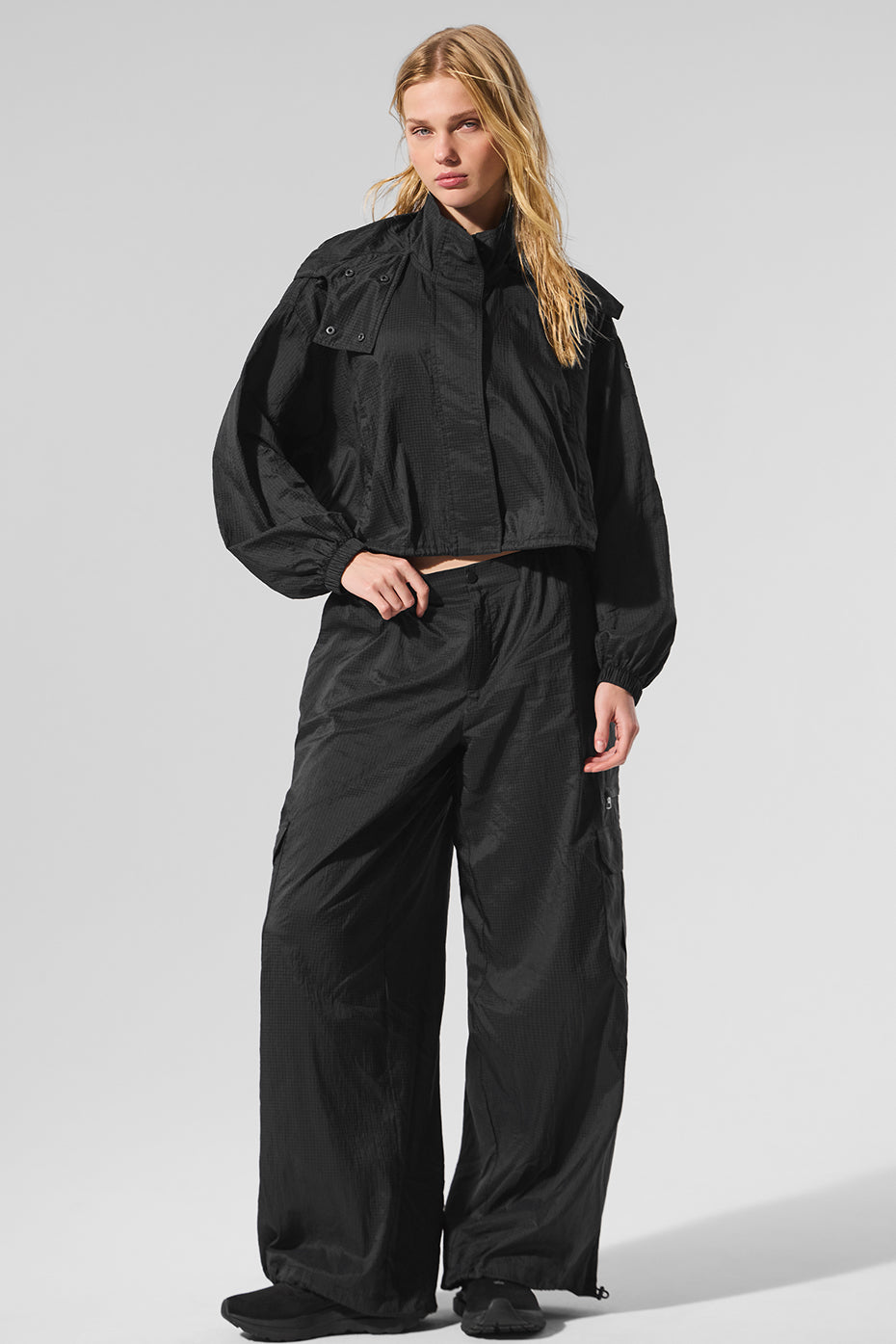 Cropped Game Time Full Zip Jacket - Black — photo 5