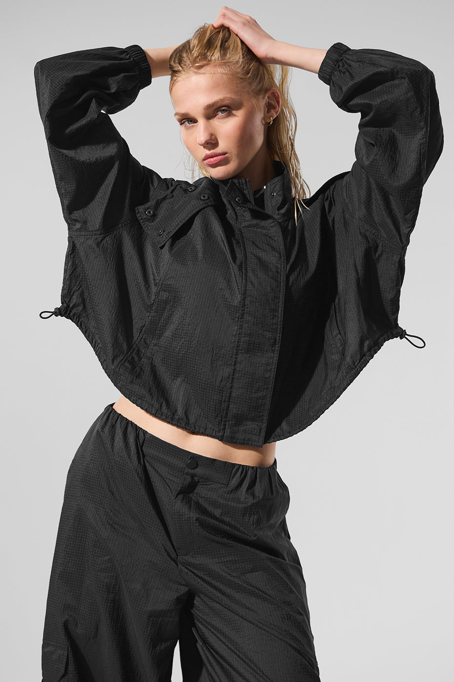 Cropped Game Time Full Zip Jacket - Black — photo 1