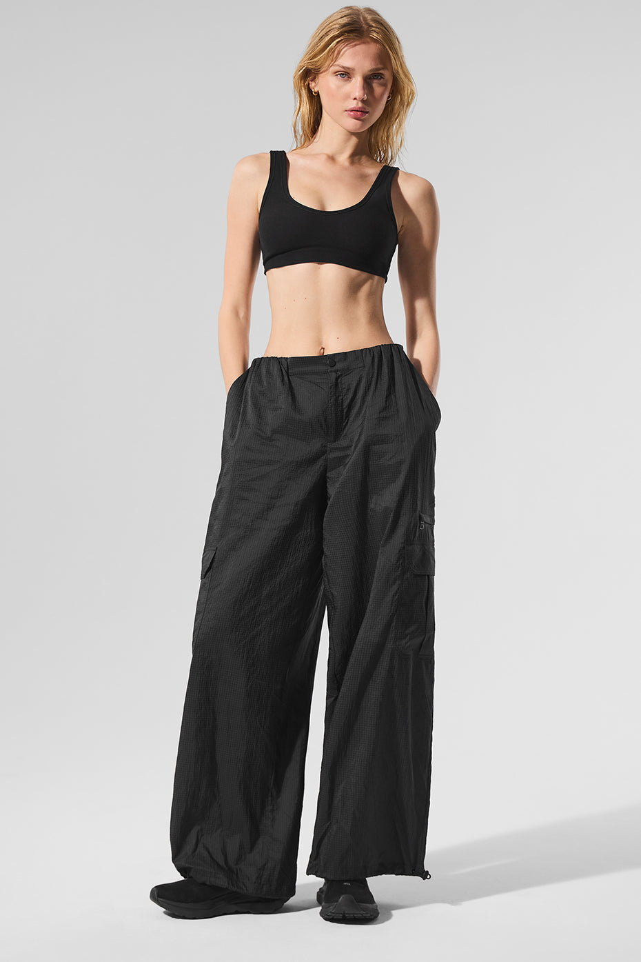 Sheer Game Time Wide Leg Jogger - Black — photo 4