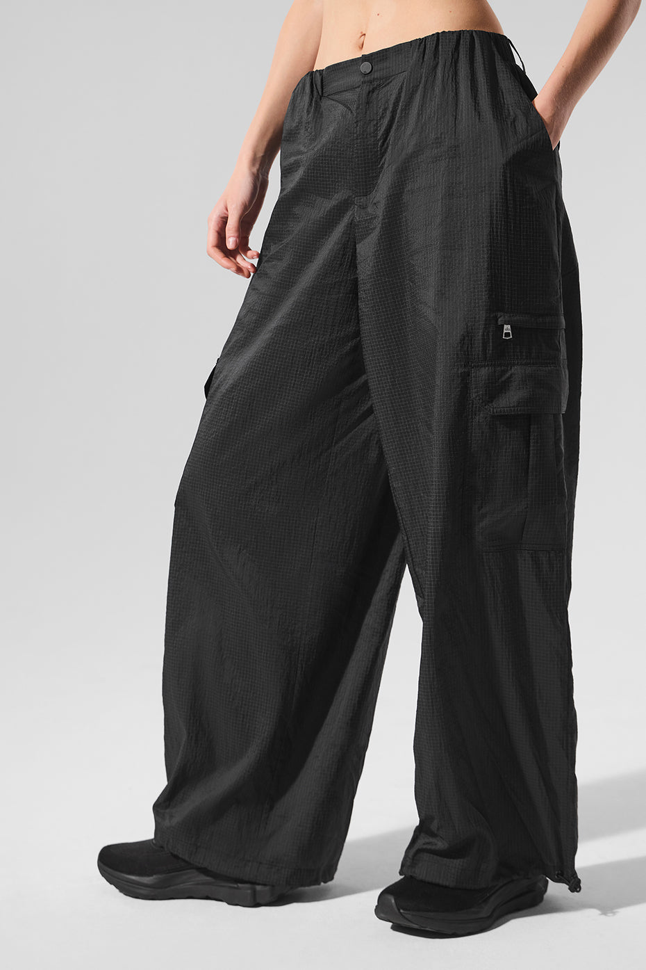 Sheer Game Time Wide Leg Jogger - Black — photo 1