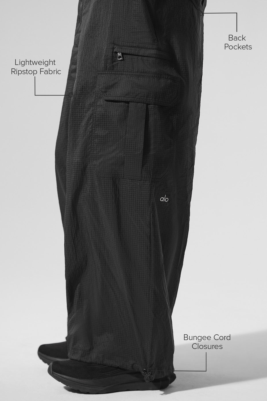 Sheer Game Time Wide Leg Jogger - Black — photo 2